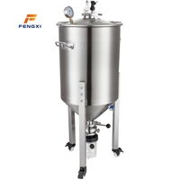 Équipement de Fermentation Domestique FXR 35/65L, Fermenteur à Pression en Acier Inoxydable avec Moteur, Facile à Utiliser pour le Jus