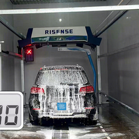 Machine de lavage de voitures sans contact noire commerciale entièrement automatique à 360 degrés, équipement de nettoyage haute pression pour station-service