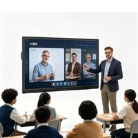 Pizarra Inteligente Android/Win 4K UHD de 85 Pulgadas con Cámara y Micrófono Integrados, Táctil de 20 Puntos, Ranura Dual-Pen OPS, Conferencia/Enseñanza, BT 5.0