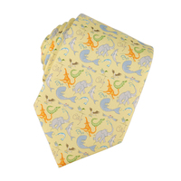Corbata con Estampado Animal Azul Marino, Corbata Personalizada 100% Seda con Estampado Digital de Mapa, Fabricante OEM en China