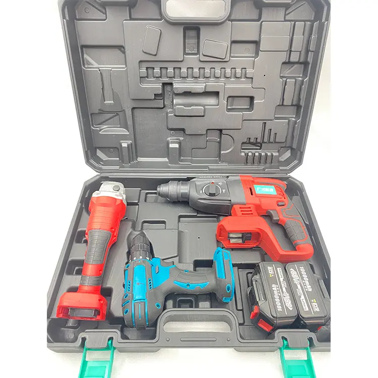 20V Max Power Tool Combo Kits Accuboormachine Set Hoek Grinder Cirkelzaag Jig Saw Met 2 Lithium-ion Batterijen