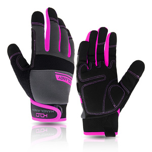 Gants de travail pour femmes, paume antidérapante, dos en maille respirante, compatibles avec les écrans tactiles, durables, légers, polyester/viscose - Product Image 1