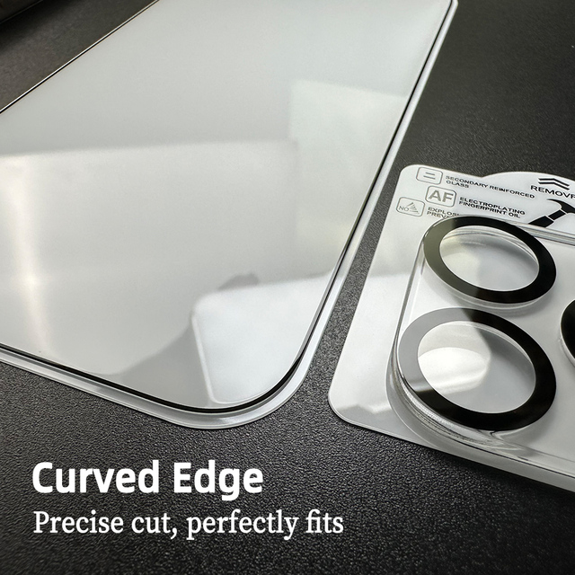 2+2Pack Privacy Screen Protector for iPhone 16 Pro Max with 2 Pack Camera Lens Protector,HD Silk Tempered Glass Film 9H Hardness