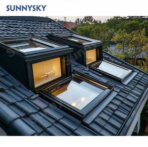 Sunnysky NFRC Balcón Patio Impermeable Eléctrico Aluminio Automático Vidrio Deslizante Techo Ventana Apertura Tragaluz Deslizante - Product Image 1