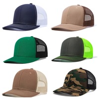 Gorra de Béisbol Personalizada con Logotipo, 6 Paneles, Lisa, Gris y Negra, Gorra Trucker con Parche de Cuero, Gorra Trucker de Malla Lisa para Hombre