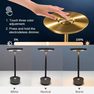 Hiện đại sang trọng <span class=keywords><strong>LED</strong></span> đèn bàn nhỏ với cơ thể nhôm E26 bóng đèn cơ sở Pin tính năng sạc cho khách sạn nhà hàng bán buôn - Product Image 3