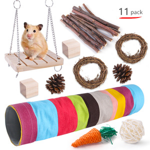 Natural Wooden <strong>Hamster</strong> Toys Rabbit <strong>Hammock</strong> Swing Pet Supplies <strong>Hamster</strong> Chew Toys Set - Product Image 3