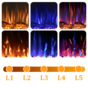 Calentador de <span class=keywords><strong>chimenea</strong></span> eléctrico decorativo Luxstar de 84 pulgadas con temperatura ajustable, decoración de <span class=keywords><strong>chimenea</strong></span> eléctrica de llama realista - Product Image 3
