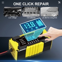 Chargeur de Batterie Intelligent Multifonction 12V 6A pour Moto, Réparateur de Batterie Automobile 72W