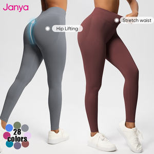 Janya Solide, Atmungsaktive und Elastische High-Waist Fitnesshose mit Scrunch Butt Effekt – Nahtlose Sportleggings und Yogaleggings für Damen - Product Image 6