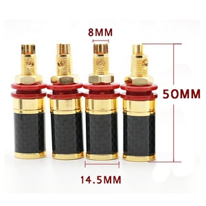 ที่ขายดีที่สุด4มิลลิเมตรทองแดงชุบทองที่มีผลผูกพันโพสต์คาร์บอนไฟเบอร์ลำโพงเครื่องขยายเสียงขั้ว - Product Image 4