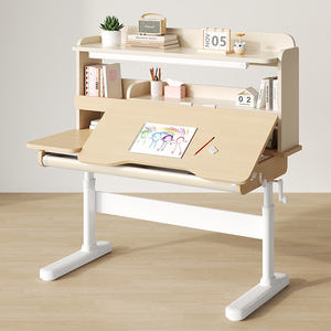 Escritorio de aprendizaje para niños de alta calidad, muebles para el hogar ajustables en altura, mesa de estudio ergonómica de madera para niños y silla con estantería - Product Image 6