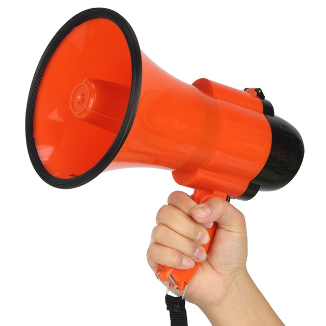 XC-888S Portable Megaphone 20W Power Megaphone Loudspeaker Plastic Handheld Megaphone Record Sound Loop Playback Alarm Bullhorn