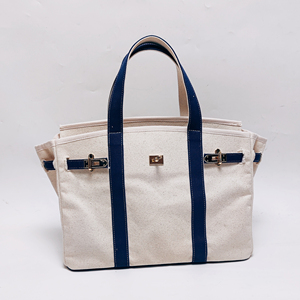 Bolso Tote de Lona Impermeable Grande con Bloques de Color, Abierto, de 14.7 Pulgadas, Espacioso, para el Trabajo, Viajes, Mujeres - Product Image 2