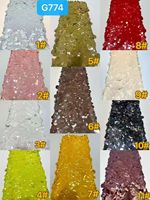 Nouveau tissu en tulle à sequins multicolores 18+40mm pour robe de mariée, robe de soirée, vêtements de créateur