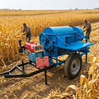 Machinerie agricole diesel électrique, batteuse à maïs, décortiqueuse industrielle de soja, décortiqueuse de millet, tracteur à traction