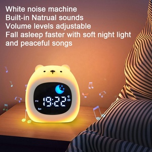 Đồng hành sáng tạo đám mây mới kỹ thuật số Silicone bảng thông minh đồng hồ trẻ em phòng ngủ có thể thay đổi màu sắc ánh sáng ban đêm ngủ huấn luyện viên màu trắng - Product Image 6