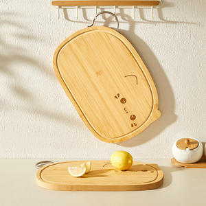 Tabla de cortar de bambú con forma de gato Lingmiao de 40x25cm, antibacteriana, para cocina, frutas y alimentos para bebés. - Product Image 2