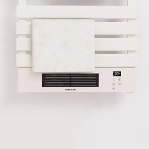 <span class=keywords><strong>Radiateur</strong></span> Électrique Métallique pour Salle de Bain, Sèche-Serviettes et Chauffe-Serviettes <span class=keywords><strong>avec</strong></span> Fil Chauffant 2000W, Protection Contre la Surchauffe, Design Vertical, Fonction Minuterie - Product Image 3