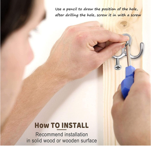 Double Pin SS202 Stainless Steel Modern Wall Mounted Heavy Duty Rustproof Door Towel Hanger Premium Quality PROMIXO - Product Image 4