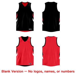 Conjunto Deportivo Personalizado de Baloncesto con Diseño de Doble Cara en Negro y Rojo - Product Image 3