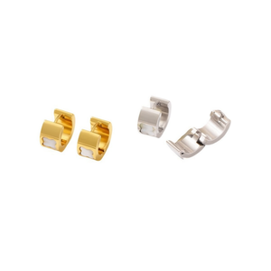 Orecchini a Clip in Acciaio Inossidabile Oro e Argento 6mm 6 Paia Gioielli alla Moda - Product Image 2