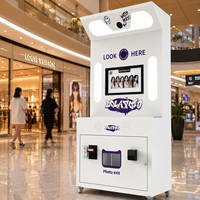 Cabina de Fotos Comercial Estilo Disco, Cabina de Selfies Interactiva con Impresora Rápida, Cámara DSLR, Cabina de Fotos para Promoción de Eventos