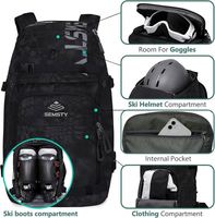Échantillon Gratuit : Chaussures de Ski Imperméables à Roues, Casque, Sac à Dos pour Voyages en Plein Air, Anti-Vol, Léger