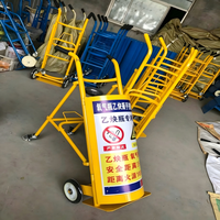 Chariot de transport industriel sécurisé pour bouteilles de gaz de soudage en acier avec support pour extincteur - Chariot pour réservoirs d'acétylène et d'azote 40L OEM