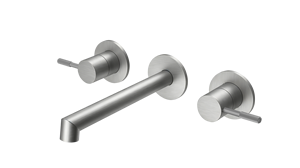 Grifo de lavabo de pared, 68203B, modelo giratorio Gear B, cromo/níquel cepillado/oro cepillado, monomando oculto - Product Image 5