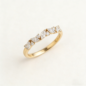 Bague de fiançailles vintage pour femme en or blanc plaqué or 18 carats avec diamant de laboratoire taille marquise couleur D - Product Image 2