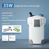Filtre externe pour aquarium HW302 en plastique avec coton filtrant, pompe à eau et tuyau d'alimentation