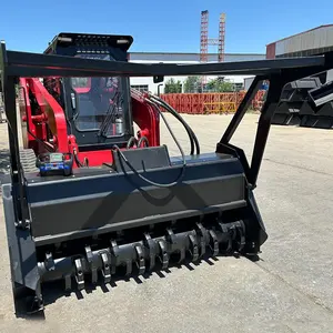 Machines forestières skid steer forêt tambour mulcher disque mulcher mini chargeur frontal pièces jointes