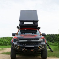 Tenda Atap Zentopia Berbahan Aluminium Honeycomb Segitiga, Cangkang Keras, Tahan Air, Dilengkapi Tangga, untuk SUV 4x4 Off-Road, Empat Musim, Kapasitas 2-3 Orang