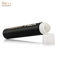 Tube de déodorant à bille personnalisé en plastique noir D35, 40-80 ml, vide, pour cosmétiques, avec bille de massage en plastique
