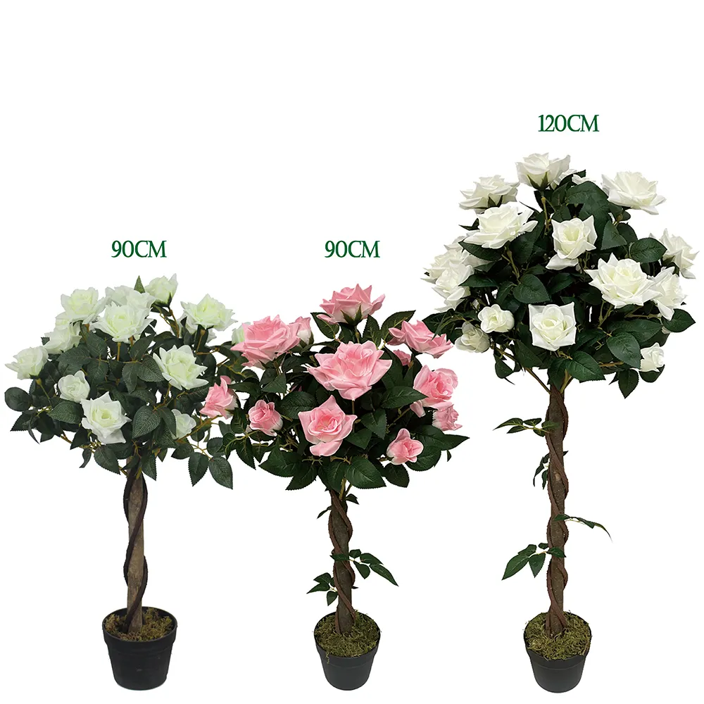 JIAWEI Fake Plants Neue Mode Neu Beliebt In Töpfen Seide Weiße Rosen Rose Mehrfarbige Auswahl Künstliche Rosen bäume Blume