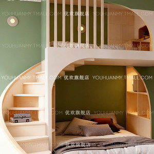 <span class=keywords><strong>Lit</strong></span> superposé multifonctionnel en bois massif, style minimaliste et frais pour garçon, avec <span class=keywords><strong>toboggan</strong></span> incurvé et thème maison dans les arbres, <span class=keywords><strong>lit</strong></span> double - Product Image 3