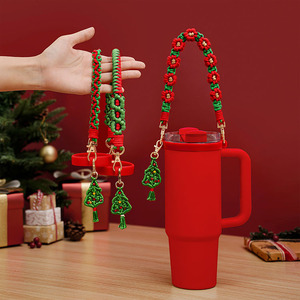Hot Selling Christmas Water Bottle Strap Hand Woven Daisy Silicone Sports Accessories Other Lanyards