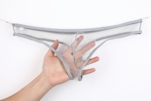 Slip classici da uomo in rete fine, design trasparente, perizoma a U taglie forti per l'esportazione - Product Image 3