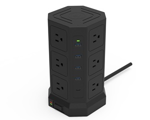 12 cửa hàng AC 5 USB (2 USB C) 1875W/15A 1700j tháp sạc trạm 6.5ft 1875W/15A 1700j mở rộng dây bảo vệ tăng 240V - Product Image 5