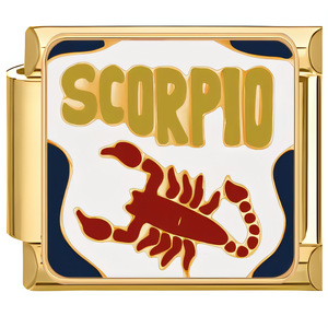 Charm a Modulo con Motivo Segno Zodiacale alla Moda per Braccialetti Fai da Te, in Acciaio Inossidabile Placcato Oro, per Braccialetti Italiani con Charm - Product Image 3