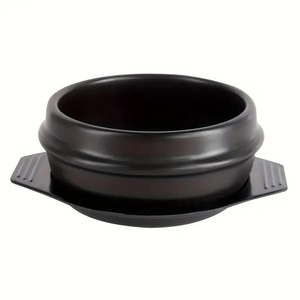 한국 돌 냄비 밥솥-비빔밥 된장국용 가스 가열 석기 캐서롤 고온 저항 - Product Image 1