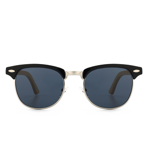 Classic Model <b>Square</b> Full Rim Bamboo Temple Sunglasses with <b>Mirror</b> Lenses and % UV Protection Unisex Women - Product Image 6