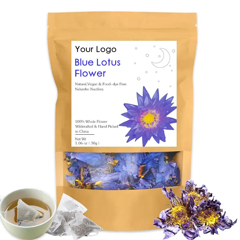 OEM Package Herbal Flowers tea china dried whole natural blue lotus flowers