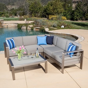 Classic European Modern Outdoor Furniture 304 <strong>Stainless</strong> <strong>Steel</strong> Combined <strong>Sofa</strong> Commercial Grade Garden Patio Sectional <strong>Sofa</strong> - Product Image 4