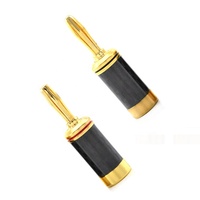 Connecteur banane sans soudure en fibre de carbone plaqué or de bonne qualité pour borne de haut-parleur