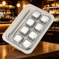 Coffret Cadeau Pierres à Whisky en Acier Inoxydable – Glaçons Réutilisables pour Refroidissement Intense – Pierres Métalliques Réfrigérantes