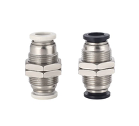 Raccord pneumatique à emboîtement rapide ZhaoLian série PM pour panneau, connecteur rapide pour tubes PU PA (laiton nickelé POM)