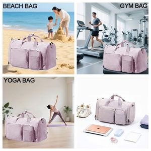 Travel Bag Overnight Carry on Luggage with Shoe Compartment Trolley Sleeve for Sports Travel Camping - Product Image 6