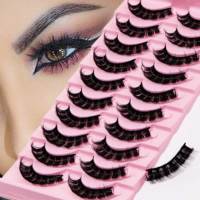 Prix usine faux cils bande russe cils naturel vaporeux D bouclés 10 paires vison faux cils